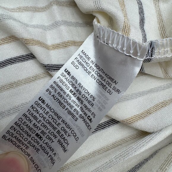 Chico's Women's Metallic Stripe Long Sleeve Top, Size 2 (US L) - Picture 5 of 8